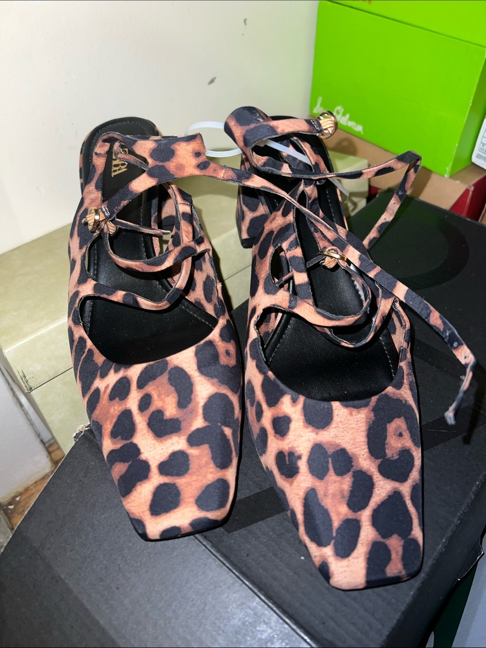 Zara Leopard heels